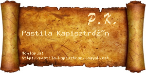 Pastila Kapisztrán névjegykártya